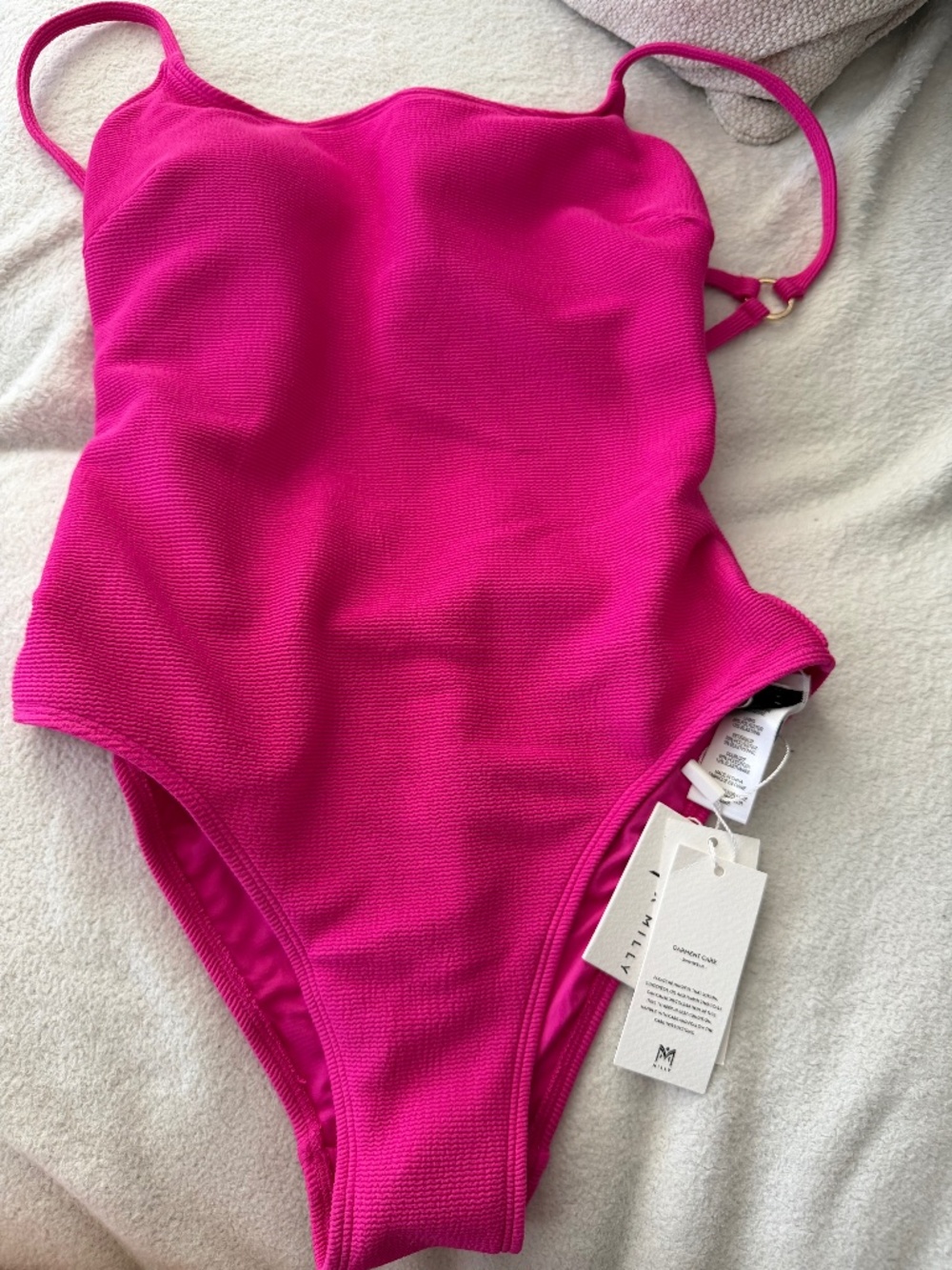 Milly Grace Solid Textured One Piece in Raspberry Size Small